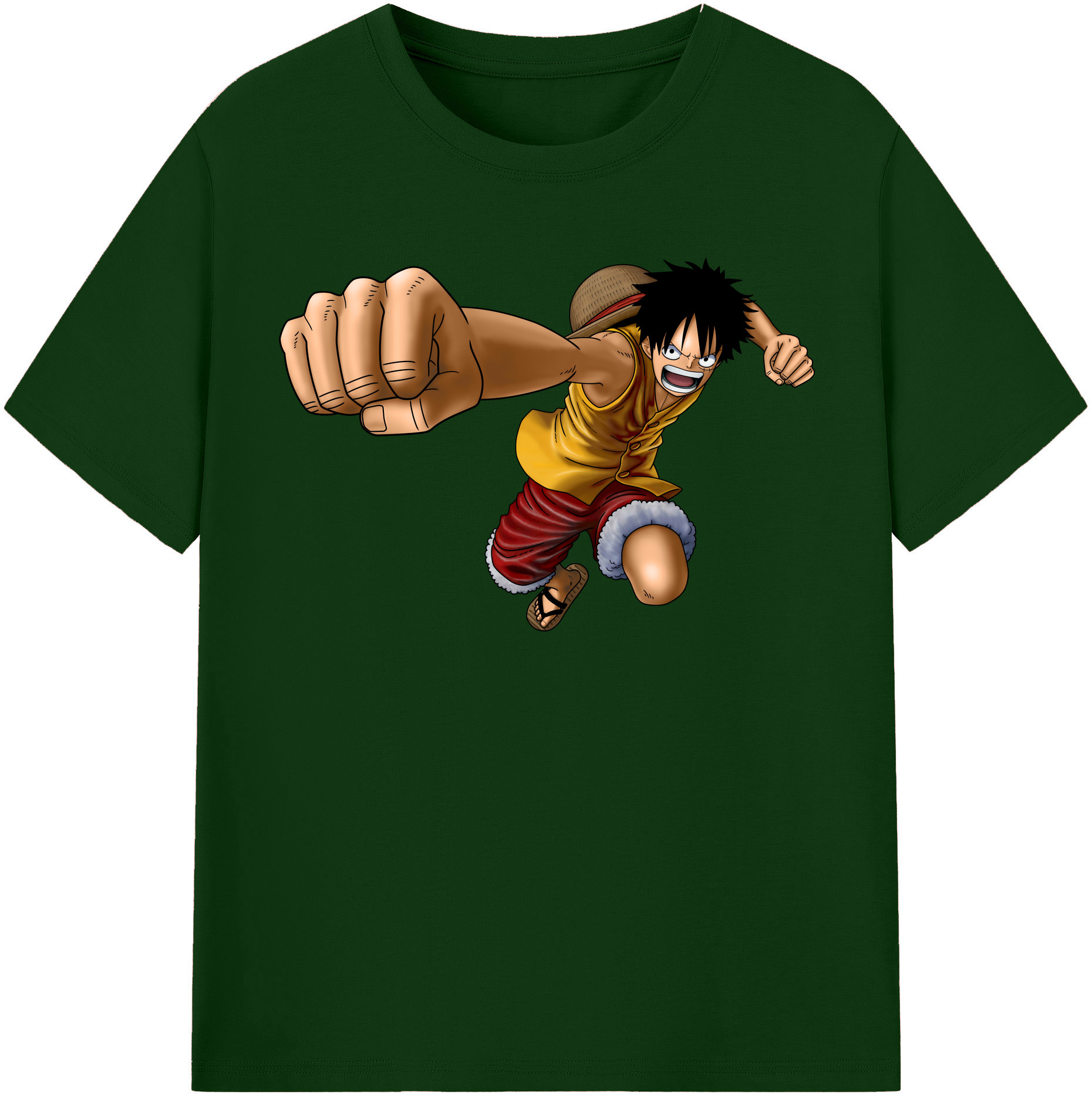ワンピース モンキー・D・ルフィ ONE PIECE Monkey D. Luffy 綿100％半袖Tシャツ（フロントプリント）